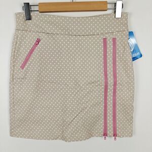 NWT GGblue Women’s Skort Size 4 Tennis Striking Elevate Beige White Polka Dots